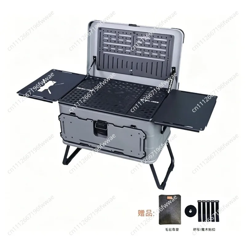 Outdoor Aluminum-magnesium Alloy Storage Box Modified Box Camping Large Capacity Finishing Box with Tripod