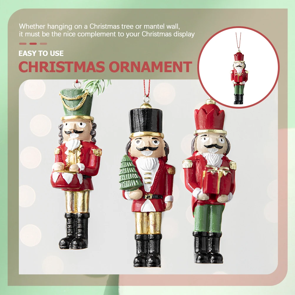 

Christmas Nutcracker Hanging Decor Resin Vintage Ornament Colorful Holiday Decoration For Tree Wedding Anniversary Engagement