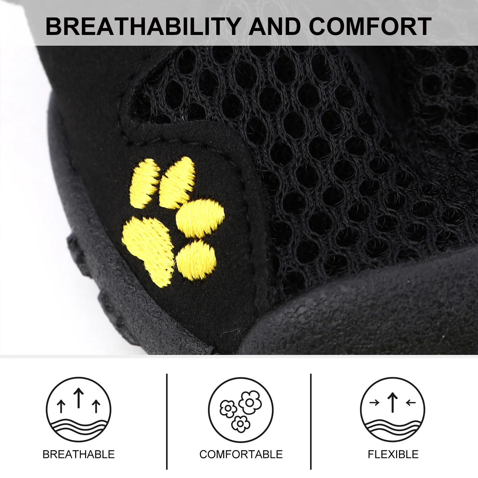 

1Set Large Dog Shoes Outdoor Breathable Mesh Fabric Soft Sole Paw Protectors Dog Boots Pet Anti Skid Mountaineering Shoes