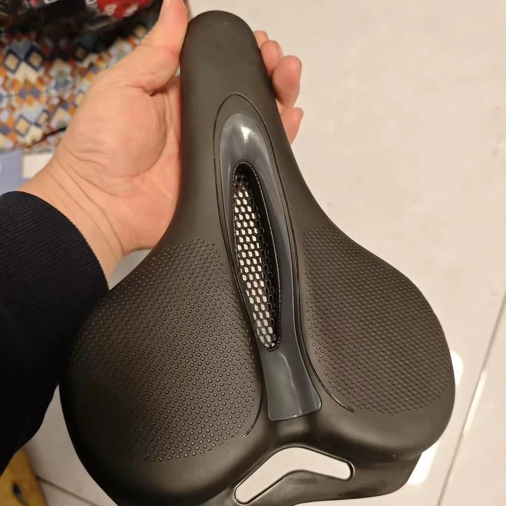 Thickened Memory Foam Massage Simple Bicycle Saddle PU Leather Mountain Cycling Seat Comfort Bike Seat Wide Saddle