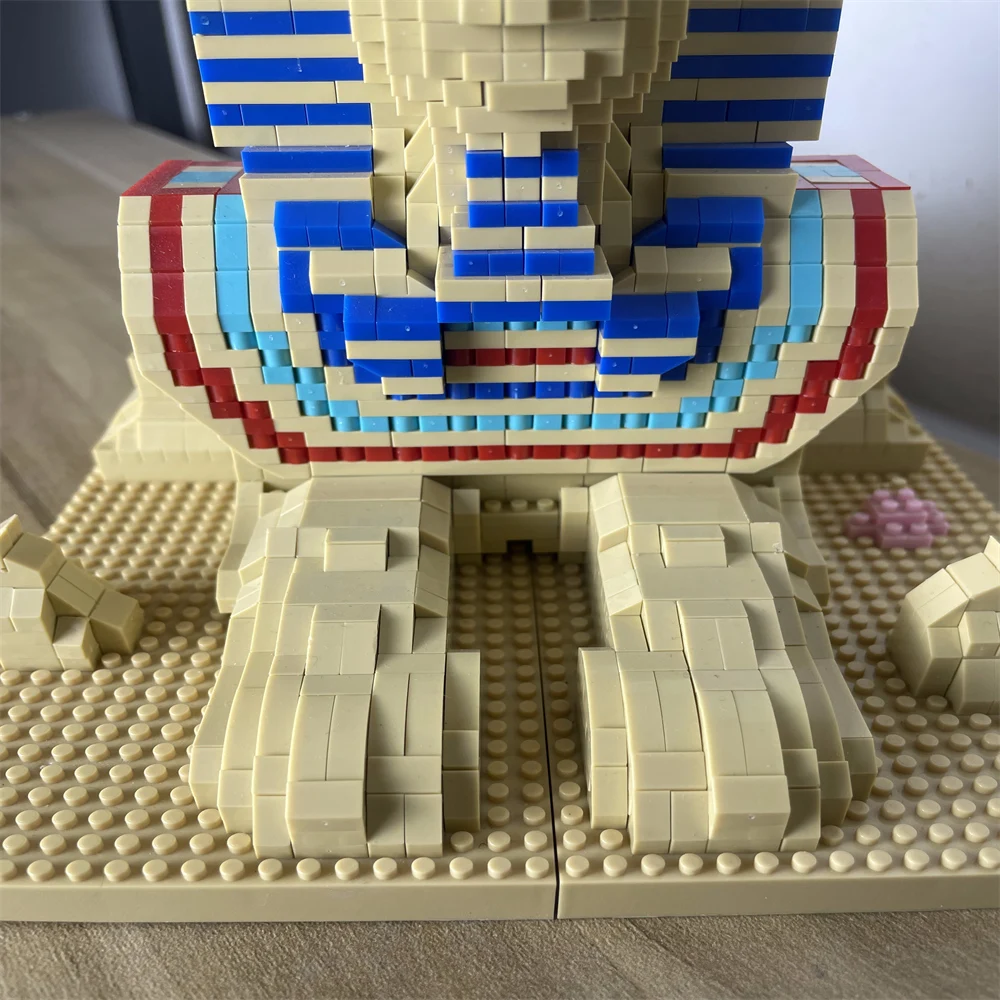 Exquisite Sphinx Building Block Set - Creative Architectural Puzzle, Mini Bricks for Educational Fun, Perfect Gift for Egyptolog