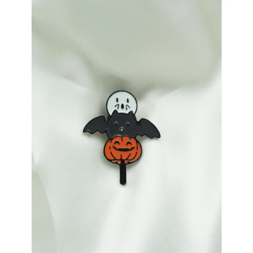 Halloween Ghost Bat zucca smalto Pin fantasma distintivo in metallo spilla Punk per accessori gioielli regali di Halloween