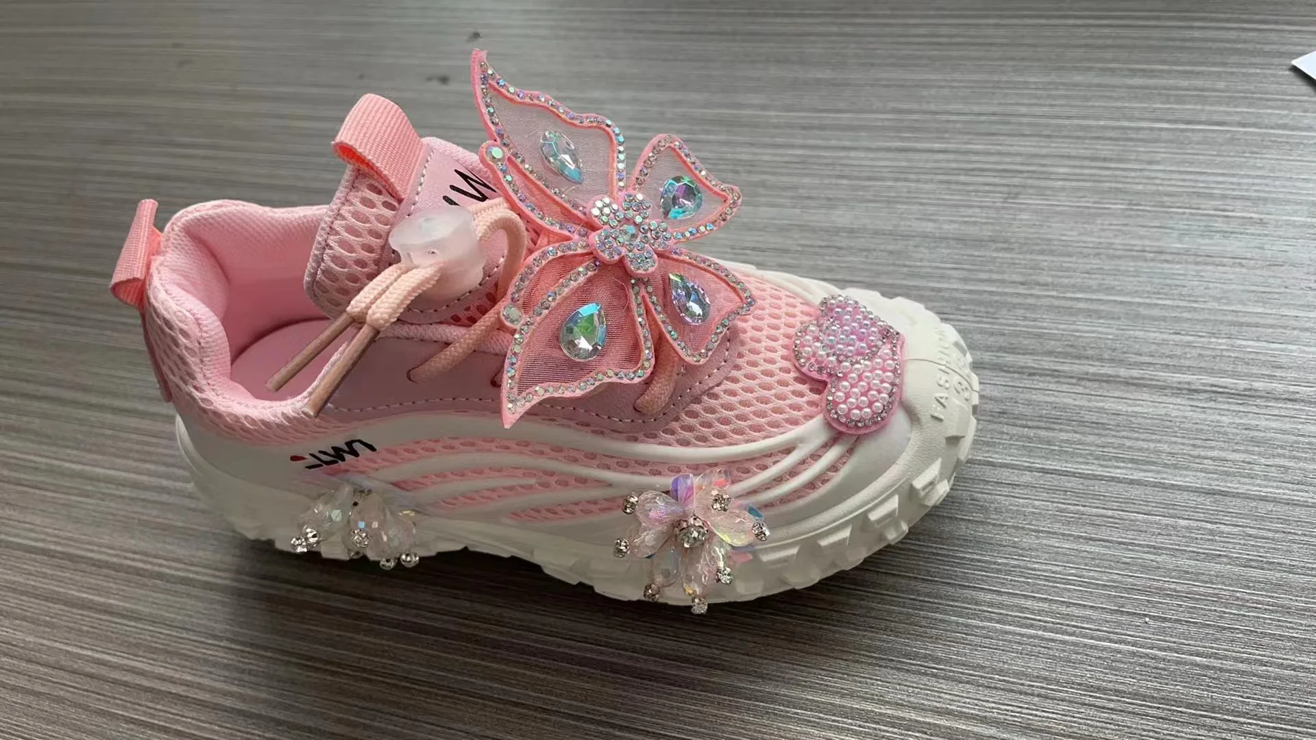 2024 New Spring Autumn Baby Kids Sport Shoes Girl Princess Butterfly Decoration Casual Sneaker Big Girl Dress Shoes XZ248