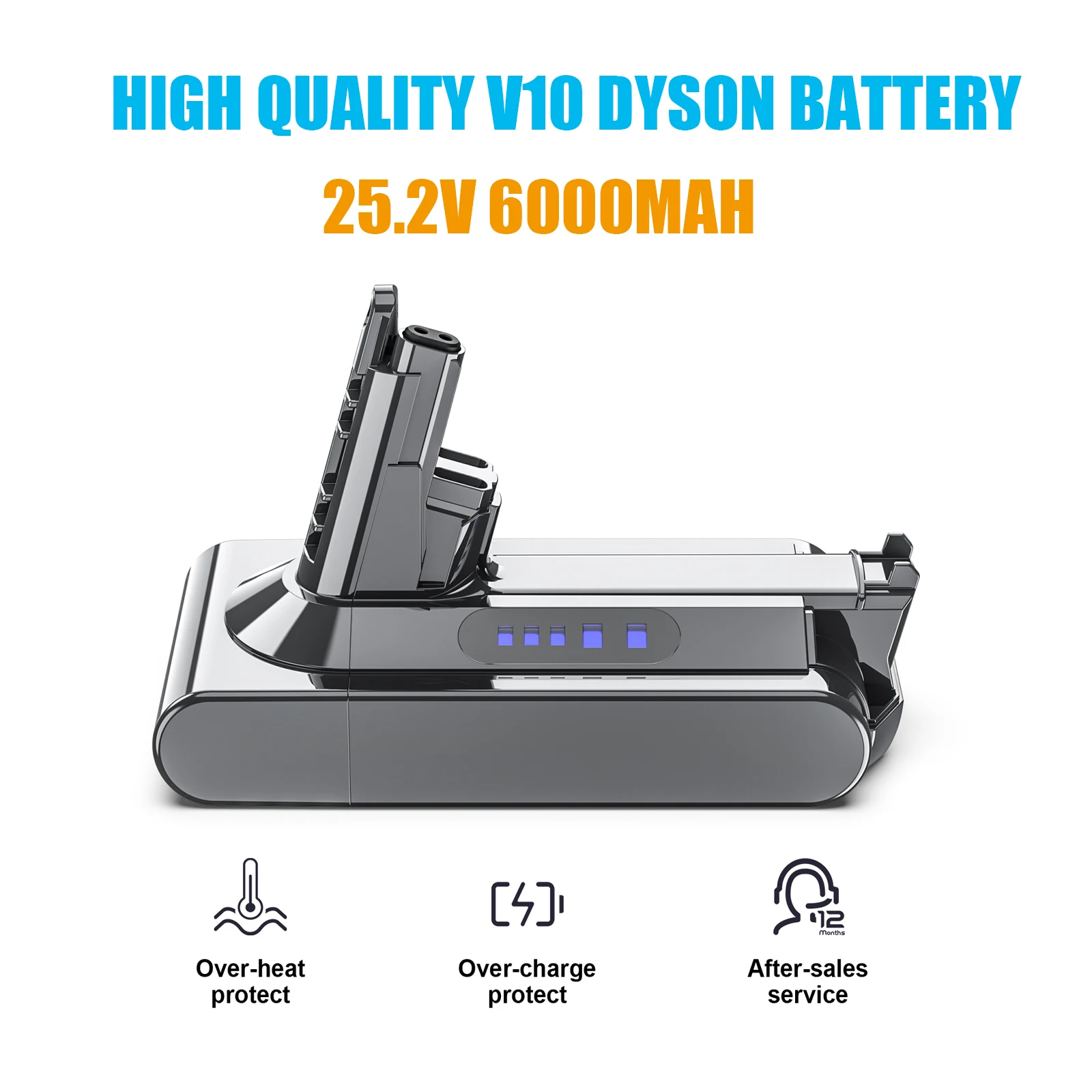 Powtree 25.2V Li-ion Vacuum Cleaner Rechargeable Battery for Dyson V10 V10 Animal V10 Absolute SV12 Cyclone V10 Cyclone series