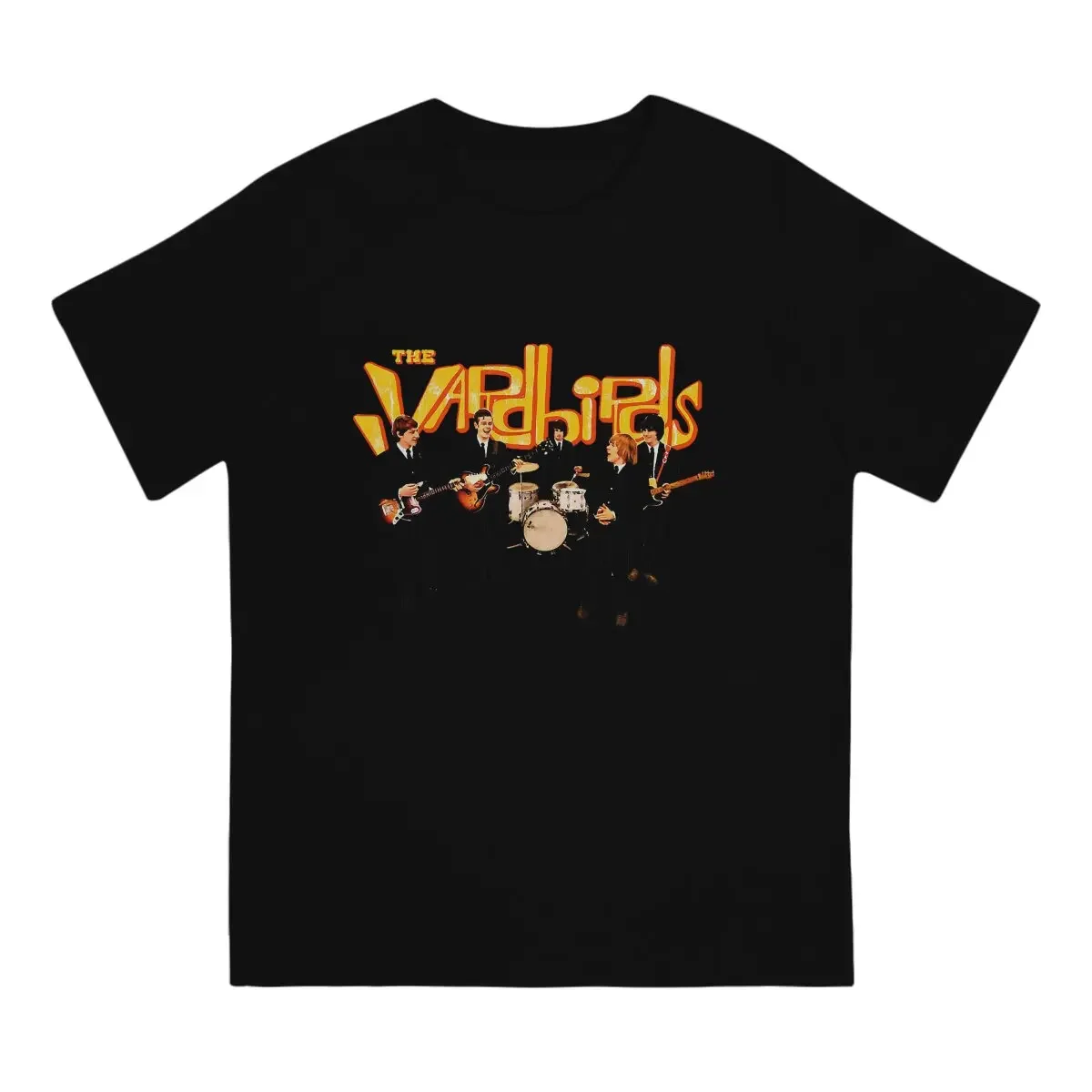 60s British Blues Rock Group T Shirt for Men Pure Cotton Creative T-Shirts Neck The Yardbirds Tees Short Sleeve Tops Summer