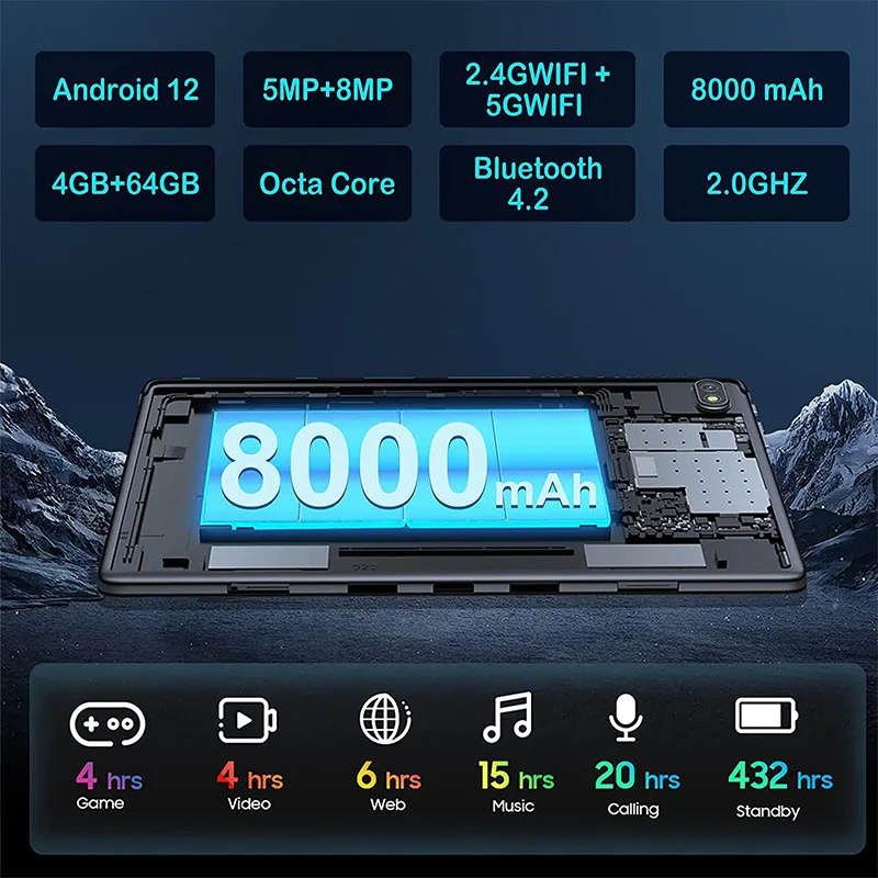 Глобальная версия Aocwei X900 планшет 10,1 дюймов Octa Core 8000 мАч планшетный ПК 120 Гц 2,5 K ЖК-дисплей планшет Android 12