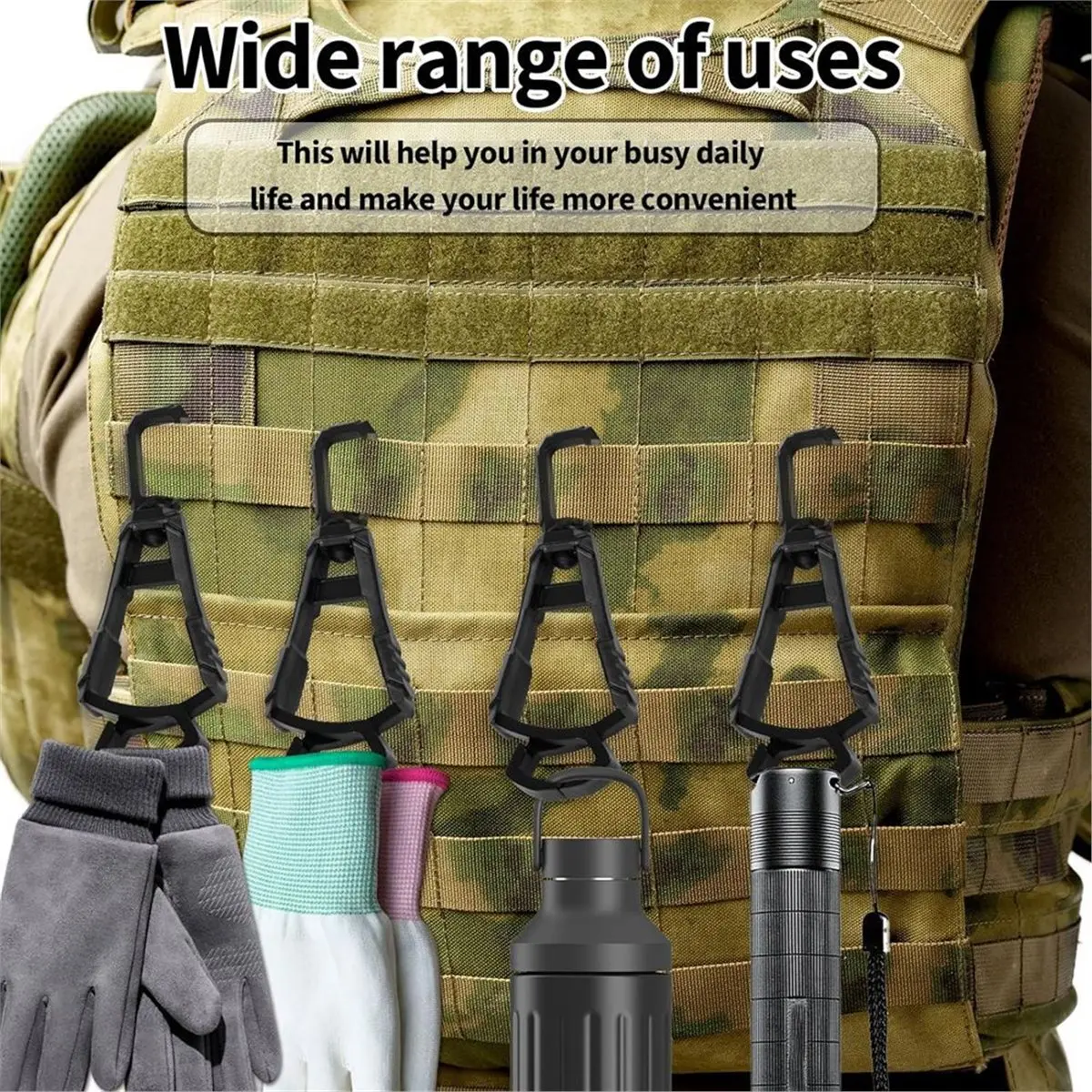 KSOL 6 PCS Glove Clips for Work Glove Holders, Bite Gloves Holder Clip for Duty Belt and Pants Prevent Loss and Free Hands
