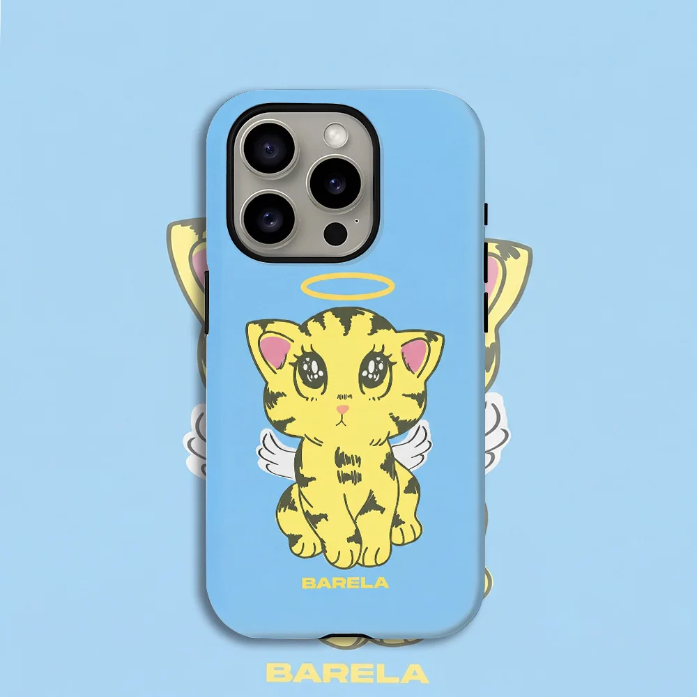 Angel Tiger Cat Art Phone Case for Samsung Galaxy S20 S23 S24 S25 S26 FE Plus Ultra Edge 4G 5G Luxury Double-layer Back Cover