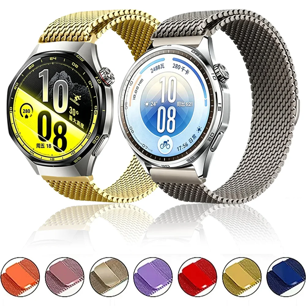 22/20/18mm Metall-Milanese-Magnetarmband für Huawei Watch GT7-6-5-4 46/41mm GT7 Pro Armband Amazfit Active 3-2/Bip 6-5/Balance 3-2