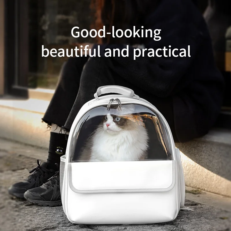 Pet Transparent Space Bag Outing Portable Cat Dogs Handbag Breathable Carrier Travel Puppy Kitten Backpack Pet Carrying Bag