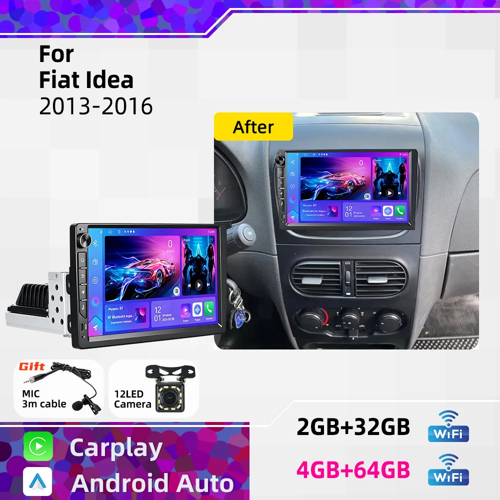 Car Stereo Android for Fiat Idea 2013-2016 1 Din 9