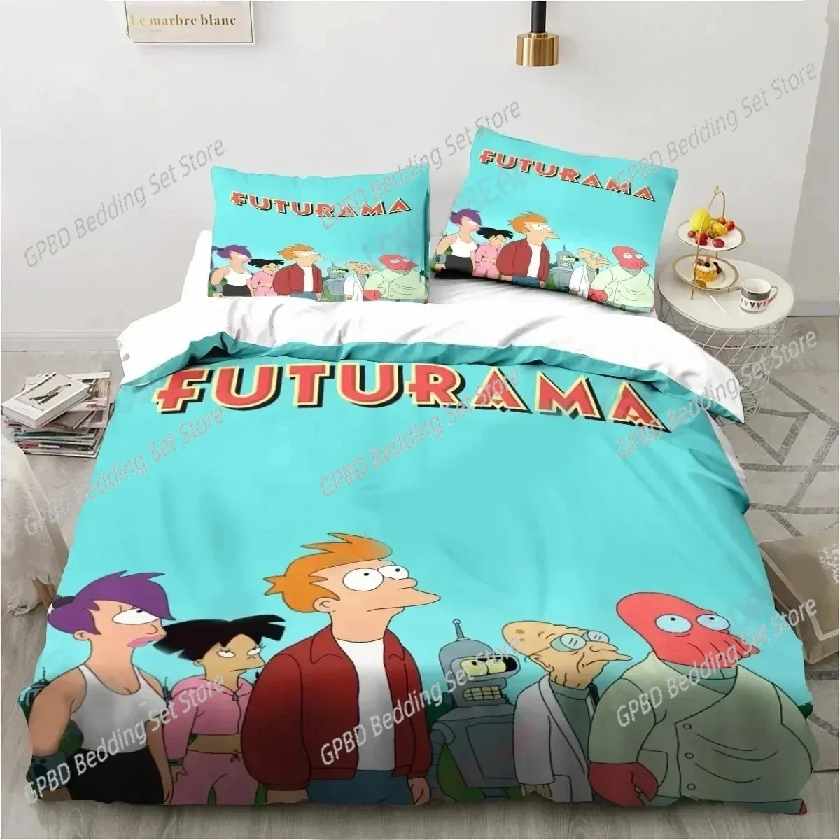 

Cartoon Futuramas Bender Comfortable Duvet Quilt Cover Pillowcase Bedding Set Children Bedroom Decoration Home Textile