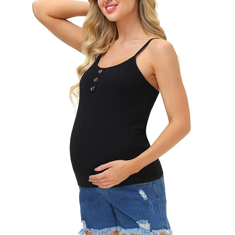 

Maternity Camisole Top Pregnancy Women Sleeveless Solid Color T-shirt Breastfeeding Tank Top Pregnant Casual Nursing Cotton Vest