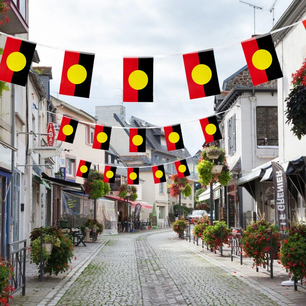 20pcs A String Australian Aborigine String Flags, Indigenous of Australia City Mini Flag Small Banner, for Party Bars Decor