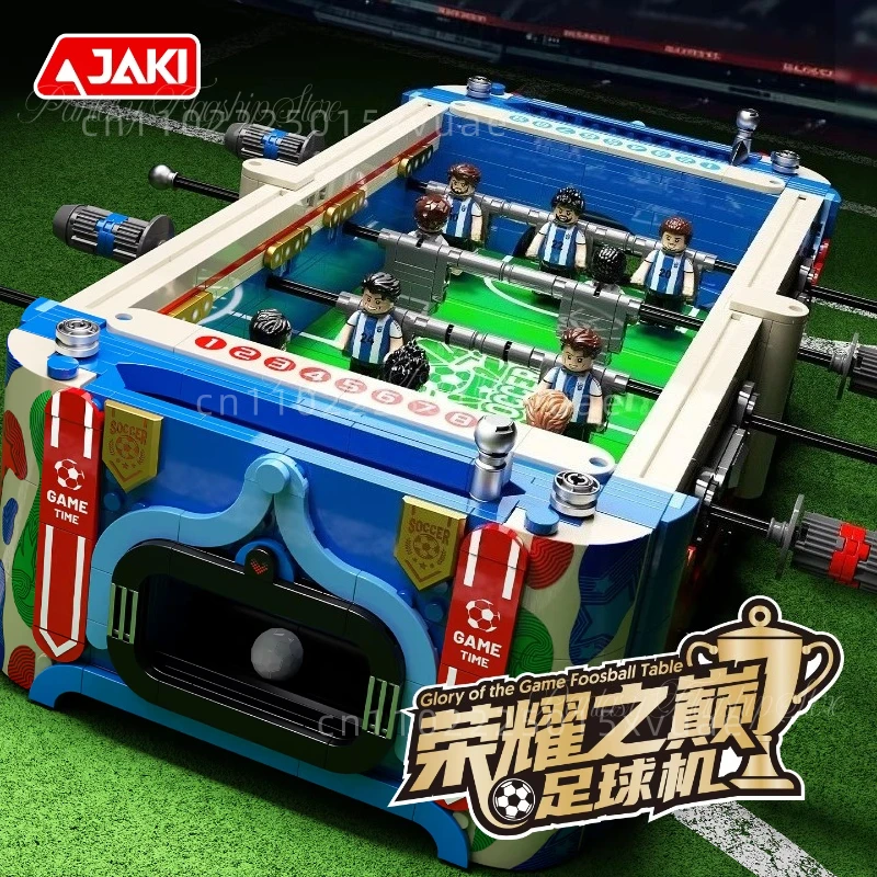 

New JAKI Football Machine on Table Building Blocks Assembled Moveable Interactive Model Two-Person Battle Game Birthday Gifts