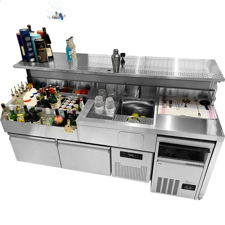 

Portable Bar Counter Customization Stainless Steel Counter Top Standard Black Mica Bar Hotel/restaurant Cocktail Bar Station