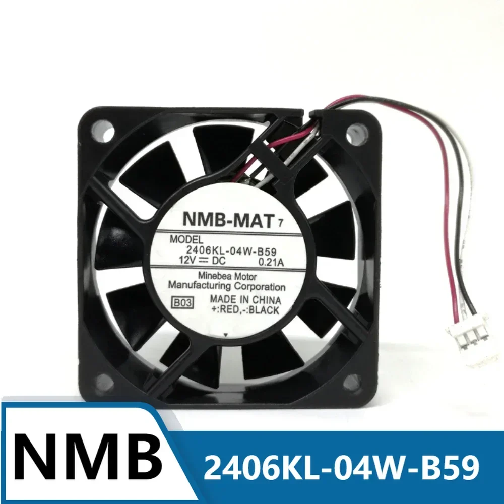 

2406KL-04W-B59 NMB Server Cooling Fan NMB-MAT Double Ball Silent Flow Axial Inverter Cooler 12V 0.21A 6015 6CM