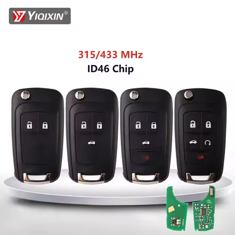 YIQIXIN For Chevrolet Cruze Sonic Malibu Impala Equinox Camaro Orlando For Opel Vauxhall Remote Car Key 315/433MHz ID46 Chip