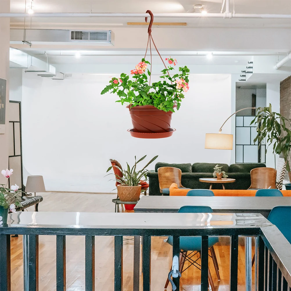 

8 Sets Green Spider Plant Pot Hanging Garden Flower Planter Flowerpot Decoration Coat Hanger Plastic Pots