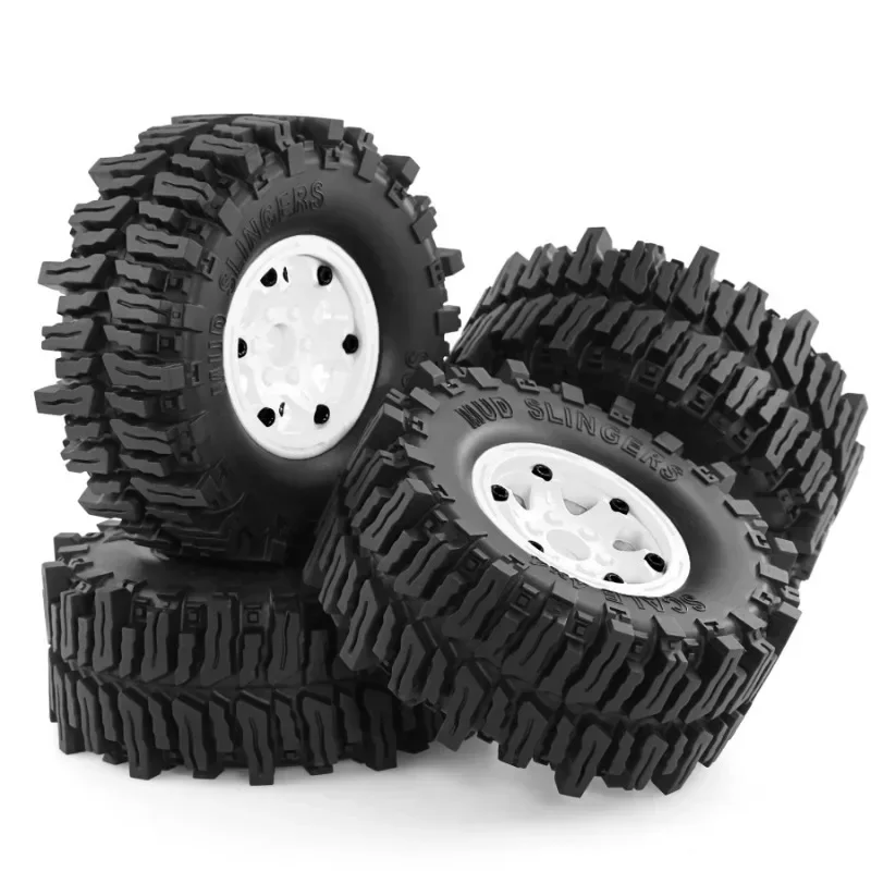 RS レッドスパイダー 1/8 RC クローラータイヤ＆ホイールセット – CROSSRC、MST、H8H対応 – 耐久性のあるゴムタイヤ + プラスチックリム R215