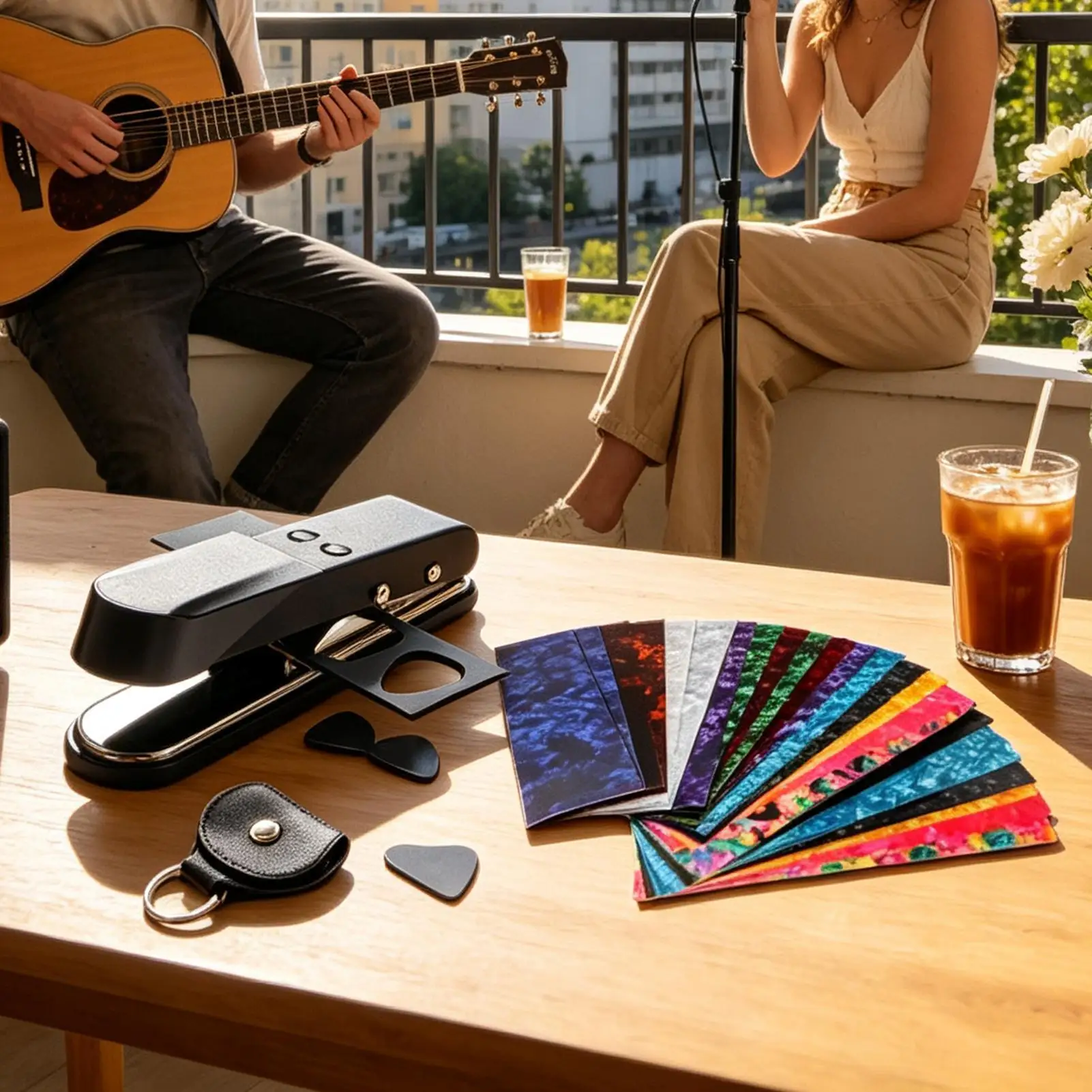 DIY Guitar Pick Portable Tool With 25 Strips And Holder Guitar Pick Making Kit For Players Enthusiasts Beginners Music Students