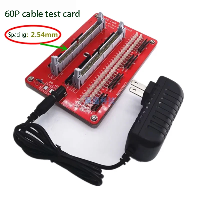 Cable Tester Test Card 2.54mm Spacing IDC 8-64P Test Board Open Circuit and Short Circuit Detection