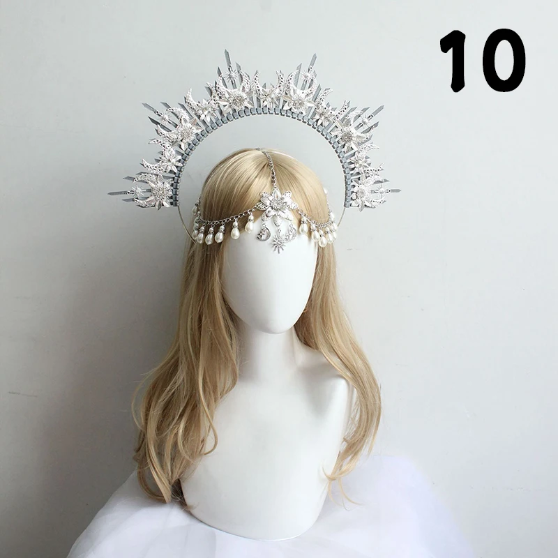 ゴシックハロークラウンヘッドピースバロック女王プリンセスクラウンヘアバンド太陽女神ティアラDIY素材キットロリータヘアアクセサリー