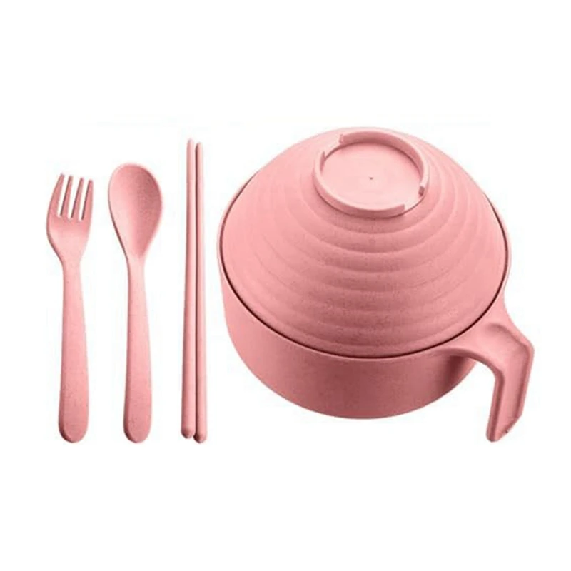 Microwave Ramen Bowl Set With Chopsticks - Durable, Microwavable Noodle Cooker With Lid, Ideal For Dorms