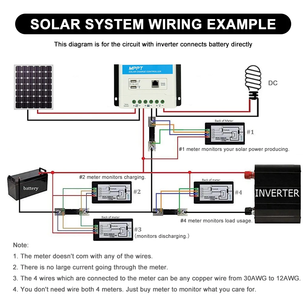 PZEM Multifunctional DC Meter Solar Energy Voltage Current Capacity Meter 6.5-100V Solar Panel Production Monitor Battery Tester