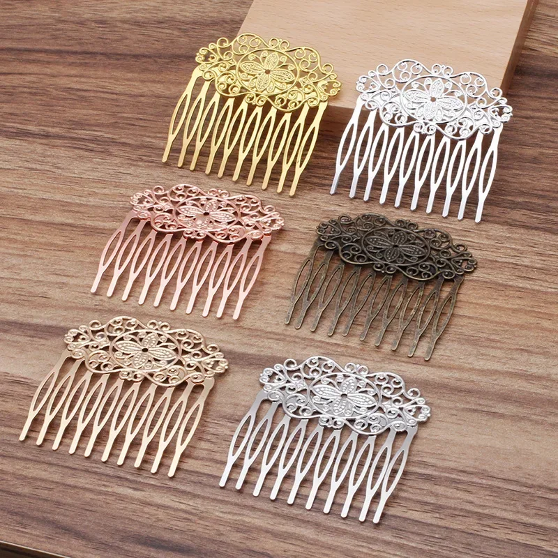 1 pieza 55x60mm 10 Dientes Peineta de Pelo con Flores Estilo Flamenco para Mujer, Accesorios Chinos, Adornos y Suministros