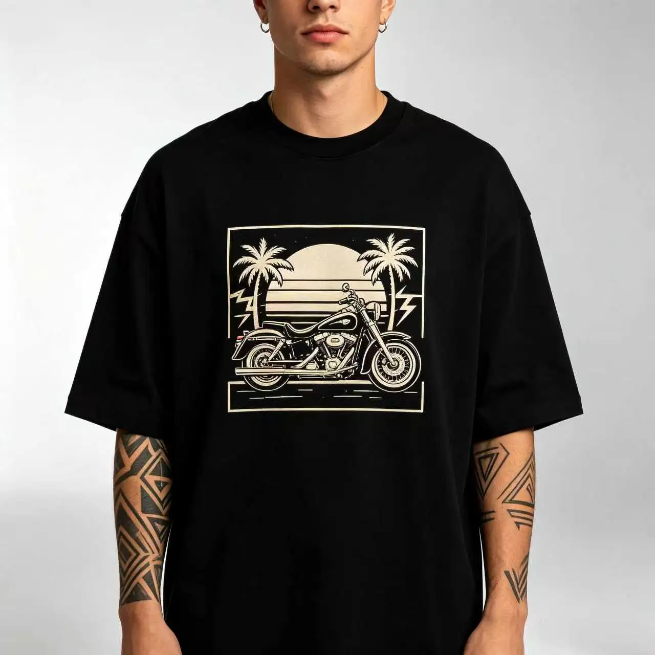 Unisex Graffiti Lion Street Hip Hop Graphic T‑Shirt Men Women Punk Streetwear Oversized Cotton Short Sleeve Tee