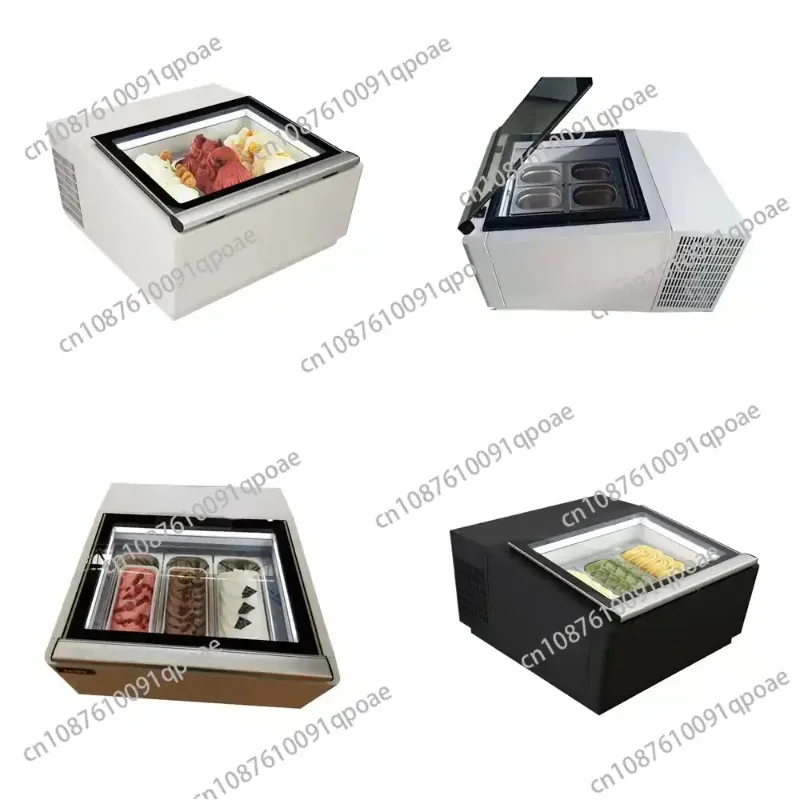 Vitrina Congeladora Pequeña para Helados y Postres, con 3 o 6 Compartimentos, para Gelato, Helados, Postres, Cafeterías, Restaurantes y Tiendas Minoristas