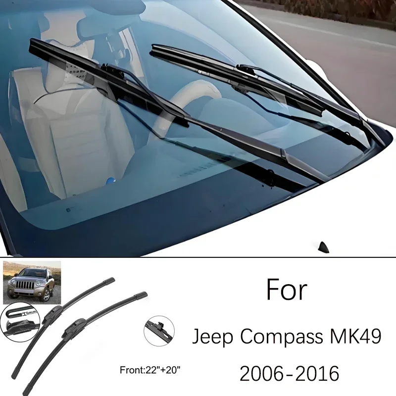 For Jeep Compass MK49 2006-2016 2007 2008 2009 2010 Windshield Wiper 22 20 Inches Rubber Front Wiper Blade Accessories