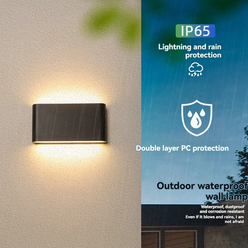 LED Wall Sconce Waterproof Outdoor Wall Lamp Indoor Wall Lighting Fixtures Living Room Bedroom Hallway Corrido White S-ABLA