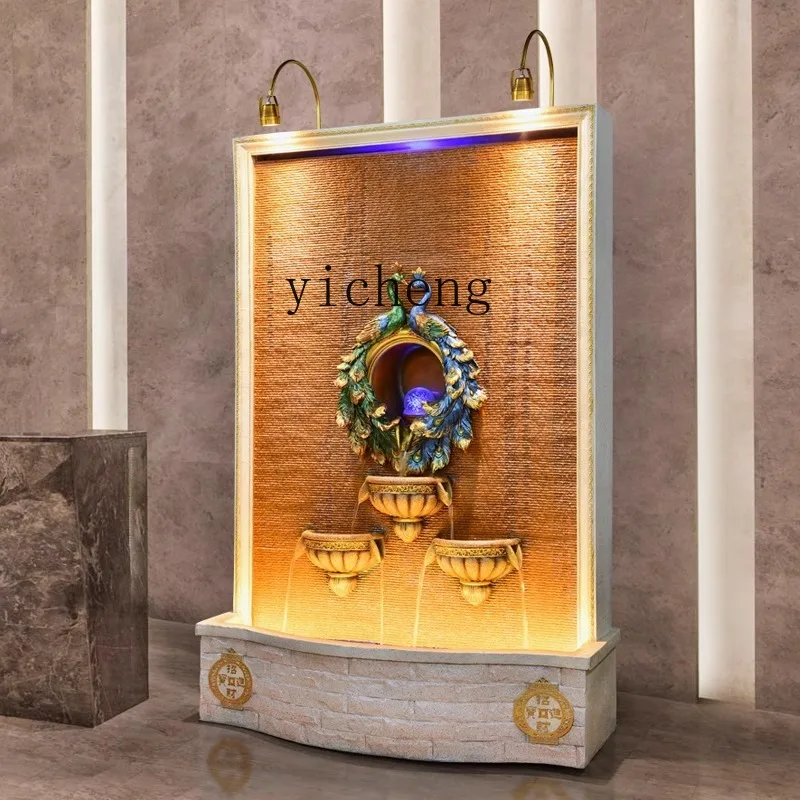 

ZC large European water curtain wall rockery fountain ornament company front desk hotel lobby ornament