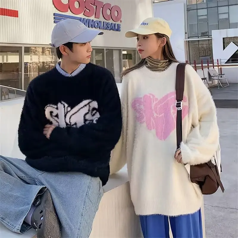 

Ladies Oversized Lazy Sle Furry Knitwear Winter Casual Polyester Fiber Cleanfit Trendy Top for Young Women Big Size 250 Pou