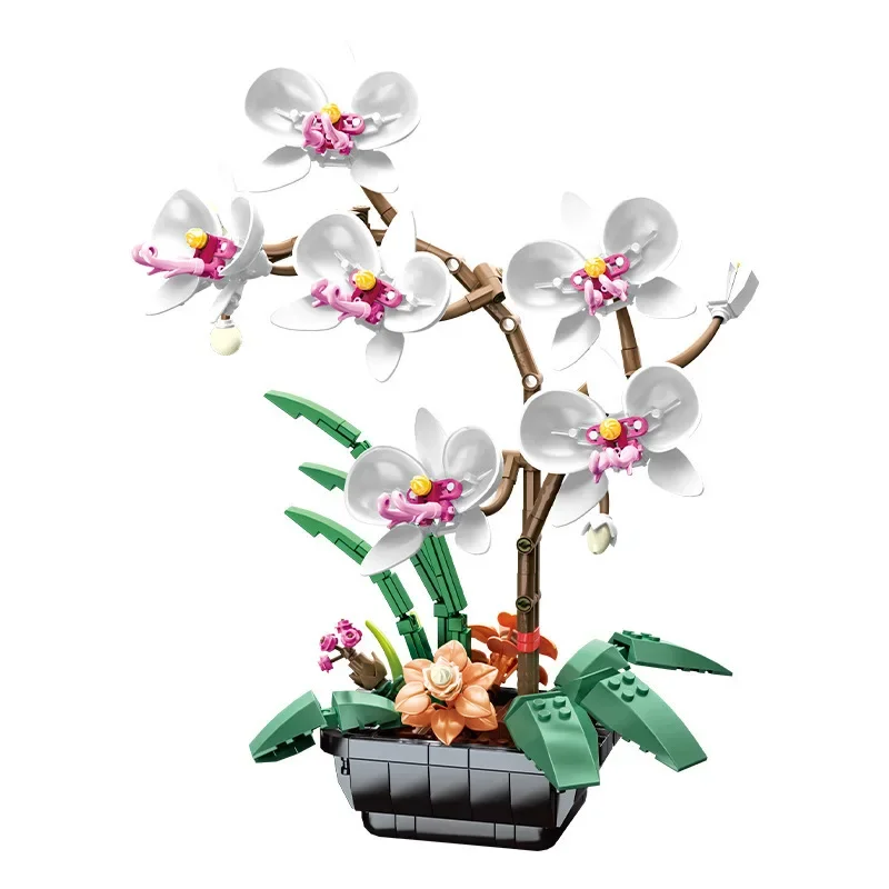 Bouwsteen Bloem 2908 Phalaenopsis Boeket Bonsai Montage Kleine Deeltje Bouwsteen Speelgoed Ornament Vrienden Anime Figuur