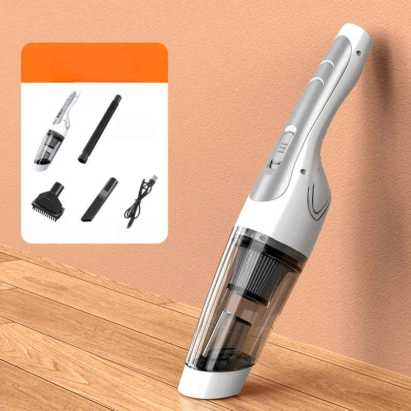 Cordless Suction Device with HEPA Filter for Home Car Kitchen Pet Hair Portable 39.5x8x11cm ABS Rechargeable Battery
