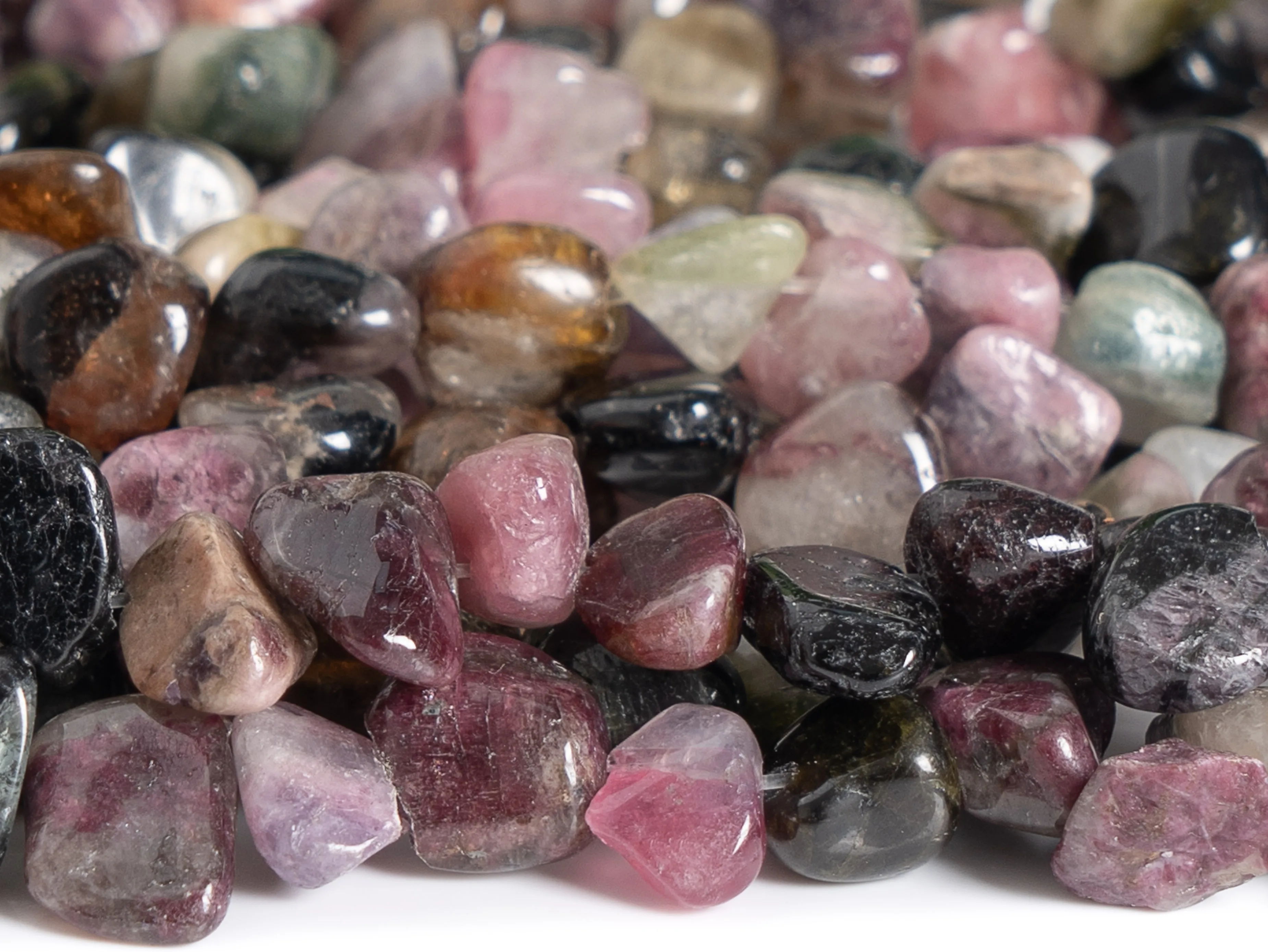 

Multicolor Tourmaline Pebble Nugget AA Genuine Natural Gemstone Loose Beads 8- 10mm for Christmas New Year Gift Jewelry Making