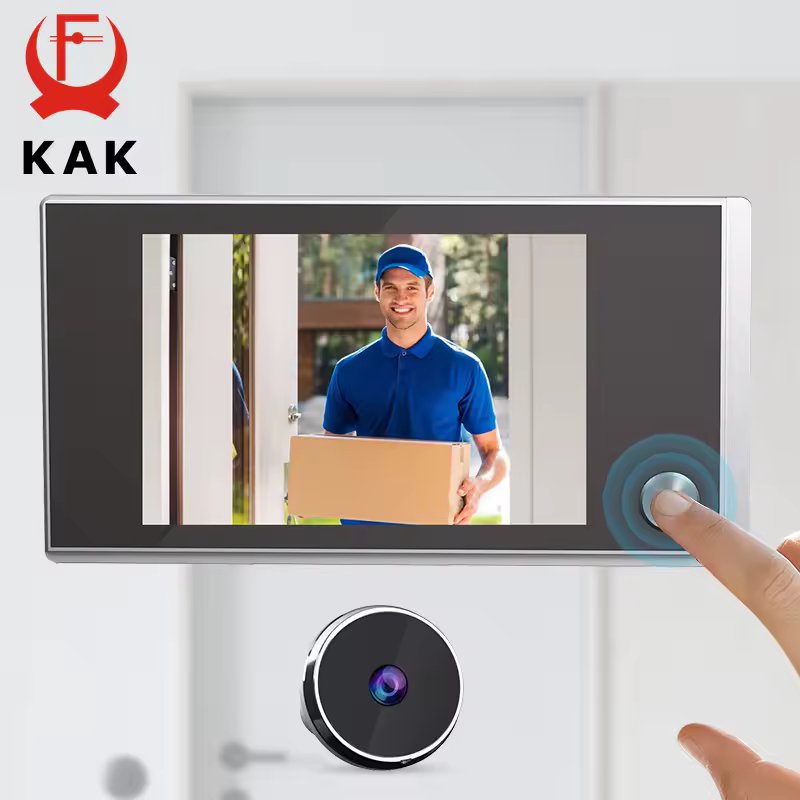 מצלמת פיהול דלת KAK 3.5 אינץ 'LCD HD מסך דיגיטלי מצלמת פיהול דלת וידאו דלת פעמון 120 מעלות חומרי דלת