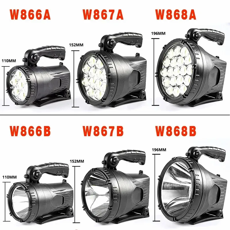 D2 Strong Searchlight High-power LED Portable P50/70/90 Spotlight Flashlight Outdoor Night Fishing Patrol Warning Working Lights