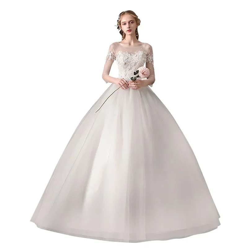 

Customized Wedding Dress Lace Up Bride Long Sleeve Dream Main Wedding Dresses Plus Size Bridal Dresses Vrstidos De Novia