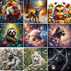 Animal Wolf Cheetah Pre-Printed 11CT Cross Stitch Embroidery Patterns Sewing Craft Handmade Handiwork Counted Design Wholesale