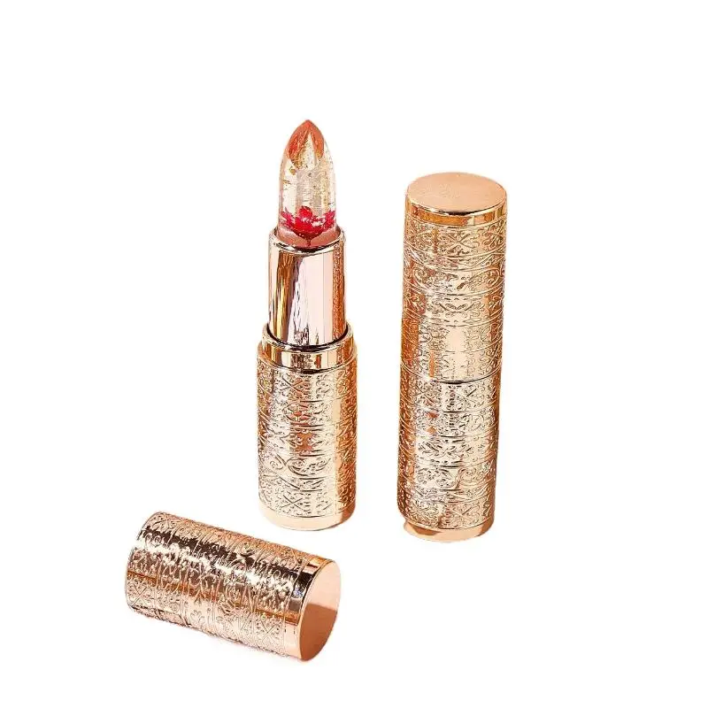 Lápiz labial transparente con forma de flor de gelatina, bálsamo labial hidratante resistente al agua que cambia de Color, maquillaje de flores de larga duración, brillo de labios Sexy