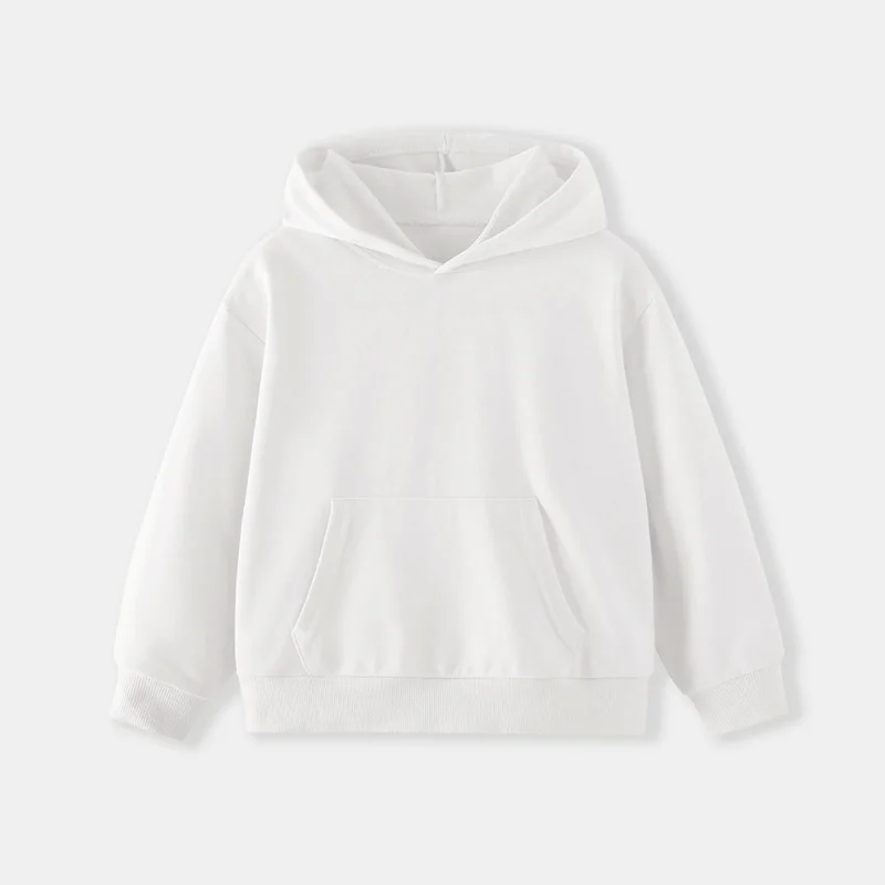 

Autumn Winter New Children's Hooded Sweatshirt Solid Color Children's Sports Shirt Toddler Base Shirt Source
