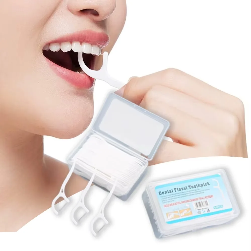 200 Unidades Fio Dental Com Haste Forma de Arco Ultra Fino Ideal Para Cuidados Bucais de Criancas e Adultos e Uso Diario