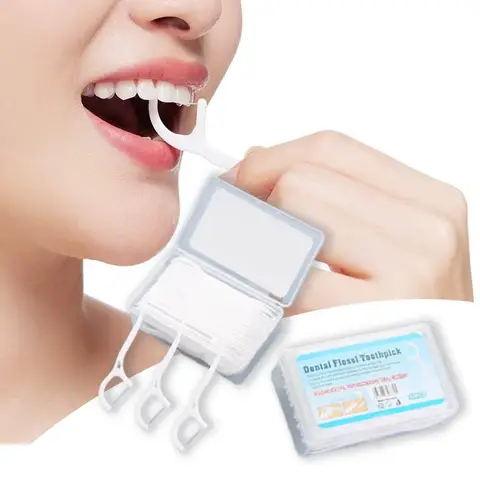 200 Unidades Fio Dental Com Haste Forma de Arco Ultra Fino Ideal Para Cuidados Bucais de Criancas e Adultos e Uso Diario