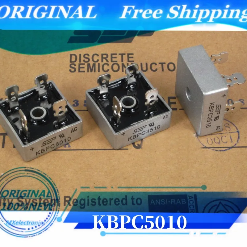 Free Shipping 10pcs/lot KBPC5010 5010 BRIDGE DIODE GPP 50A 1000V NEW100% ORIGINAL