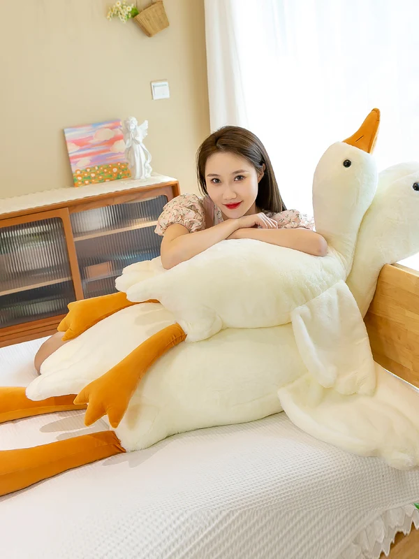 

Ультра-мягкая кукла-гусь, подушка, игрушка S Pluie, большая белая кукла-гусь, подарок на день рождения, постельное белье, игрушка для всех возрастов