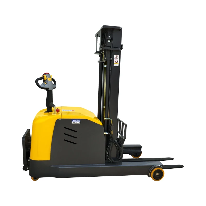 Sturdy Frame Mini Forklifts Full Electric Pallet Stacker Reach Fork Self Lift Stacker Table Automatic Hydraulic Lift Forklift